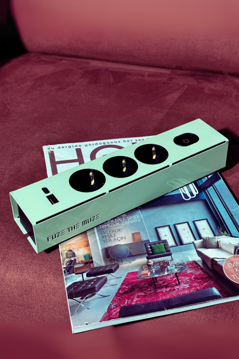 Muze 2.0 Neo Mint Hızlı Şarjlı Grup Priz - 3 metre