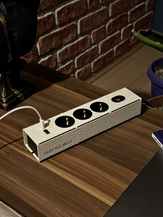 Muze 2.0 Coconut Hızlı Şarjlı Grup Priz - 3 metre